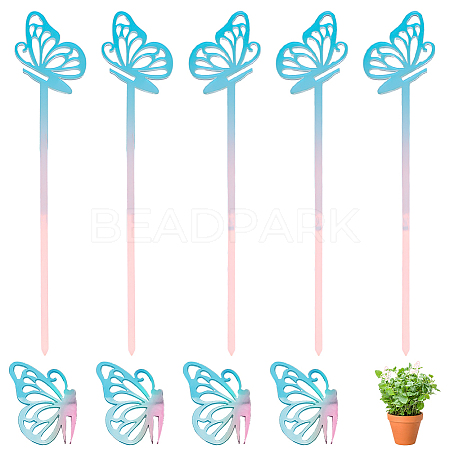 1 Set Butterfly Acrylic Plant Labels AJEW-BC0008-69-1
