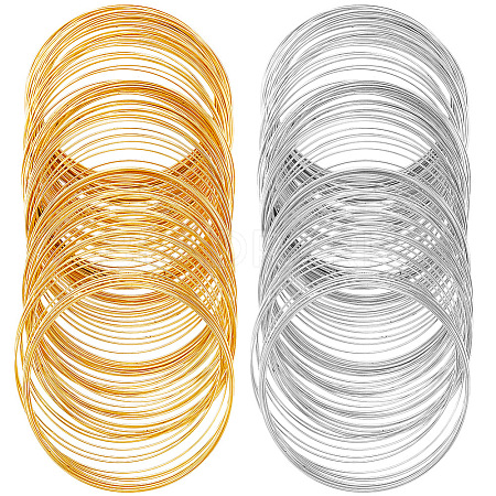 200Pcs 2 Colors Steel Memory Wire FIND-SP0002-08-1