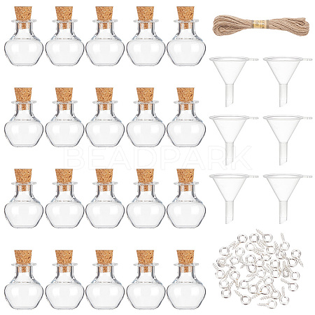 DICOSMETIC DIY Apple Shape Wish Bottle Pendant Decorations Making Kit DIY-DC0001-72-1