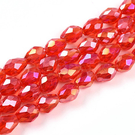 Transparent Electroplate Glass Beads Strands LS-EGLA-N013-T6mm-B29-1