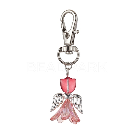 Angel Glass Pendant Decorations HJEW-JM01627-04-1