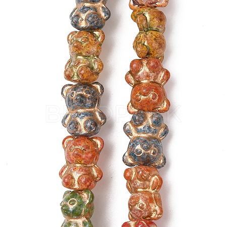 Painted Glass Beads Strands GLAA-B037-01-1