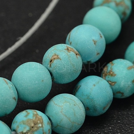 Frosted Round Natural Magnesite Beads Strands G-I168-06-6mm-1