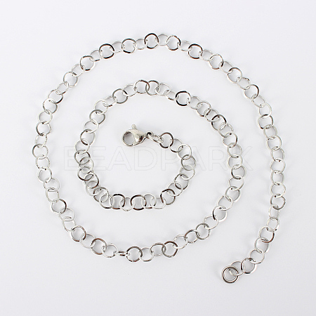 304 Stainless Steel Cable Chain Necklaces NJEW-F201-06P-1