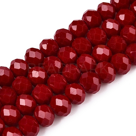 Opaque Solid Color Imitation Jade Glass Beads Strands X-EGLA-A044-P8mm-D02-1