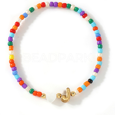 Colorful Round Glass Seed Bead Stretch Bracelets AO5283-10-1