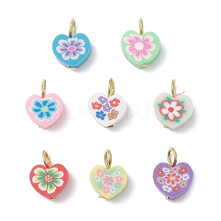 Handmade Polymer Clay Pendants PALLOY-JF04357-02-1