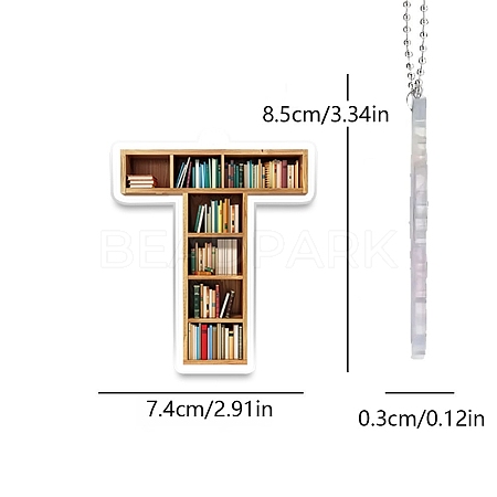 Acrylic Letter Shaped Book Shelf Pendant Decorations PW-WG0114B-20-1