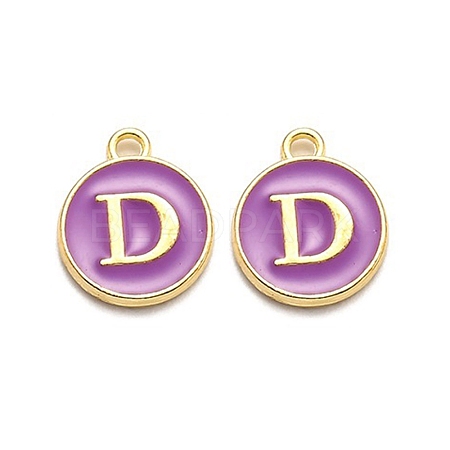 Golden Plated Alloy Enamel Charms ENAM-Q437-12D-1