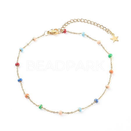 Stainless Steel Satellite Chain Anklets X-AJEW-AN00422-1