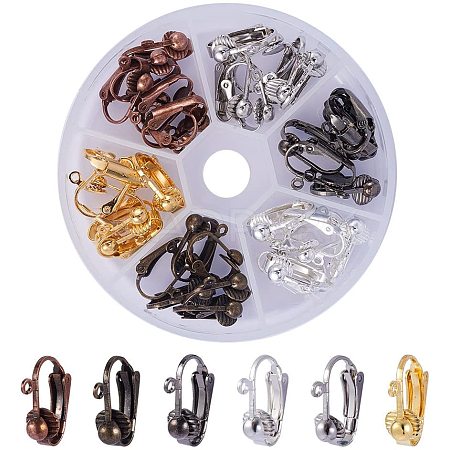 36Pcs Brass Clip-on Earring Findings KK-PH0021-01M-1