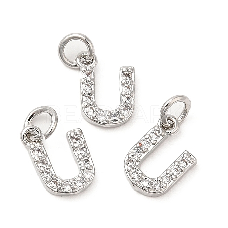 Brass Micro Pave Grade AAA Cubic Zirconia Charms ZIRC-P067-11P-U-NR-1