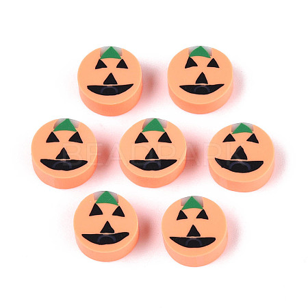 Halloween Handmade Polymer Clay Beads CLAY-T022-15C-1