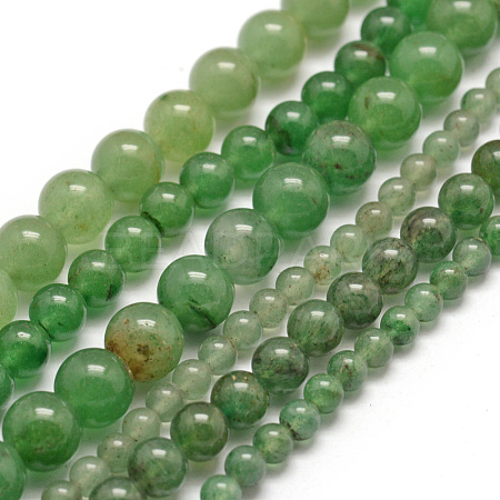 Natural Green Aventurine Beads Strands X-G-E380-02-6mm-1