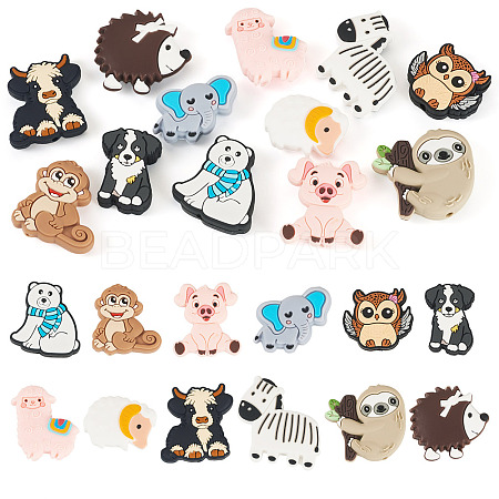 Cartoon Animals Silicone Beads SIL-TA0002-70-1