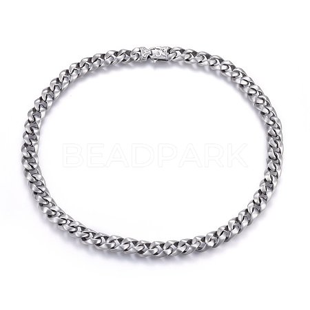 304 Stainless Steel Curb Chain Necklaces NJEW-H493-07P-A-1