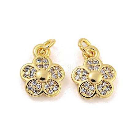 Brass Micro Pave Clear Cubic Zirconia Pendants KK-G490-26G-1