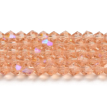 Transparent Electroplate Glass Beads Strands GLAA-F029-4mm-D15-1