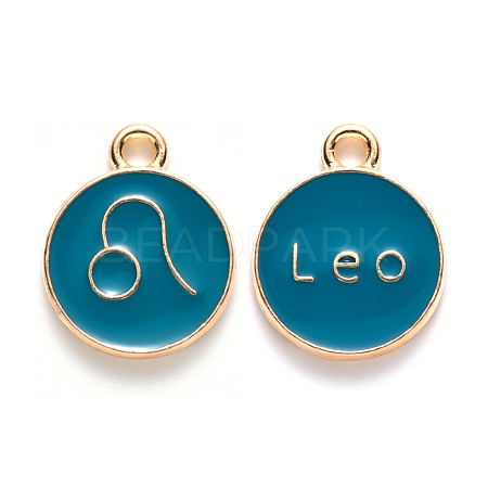 Alloy Enamel Pendants X-ENAM-S124-01B-05G-1