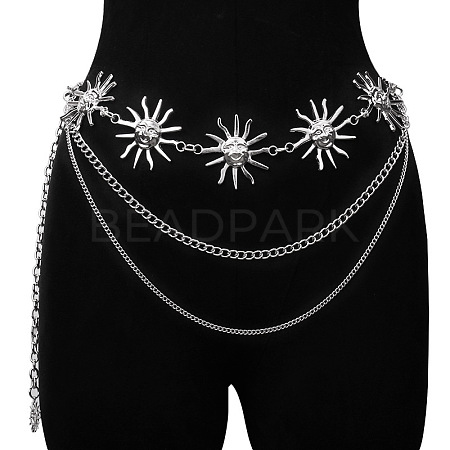 Alloy Sun Link 3 Layer Waist Chains for Women WGF4895-02-1