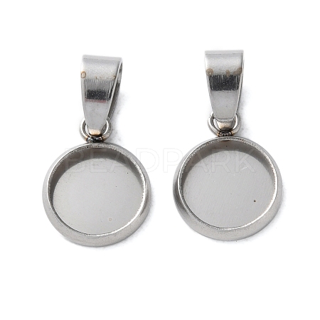 304 Stainless Steel Pendant Cabochon Settings STAS-L282-010P-02-1