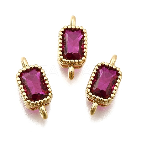 Real 18K Gold Plated Brass Micro Pave Cubic Zirconia Links Connectors ZIRC-L100-009G-08-1