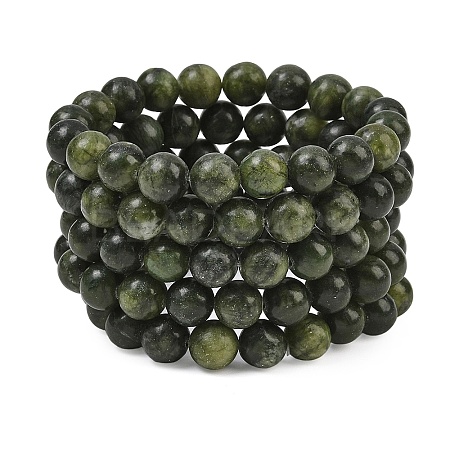 Natural Jade Beaded Stretch Bracelets BJEW-I253-10mm-07-1