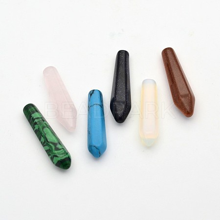 Bullet Mixed Gemstone Beads for Wire Wrapped Pointed Pendants Making G-M160-04-1