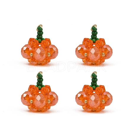 Halloween Theme Glass Seed Beads Pendants PALLOY-MZ00775-01-1