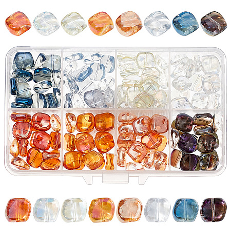 ARRICRAFT 120Pcs 8 Colors Electroplate Transparent Glass Beads EGLA-AR0001-17B-1