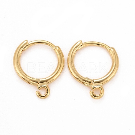 Rack Plating Eco-friendly Brass Hoop Earring Findings KK-D075-07G-RS-1