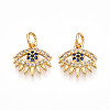 Brass Micro Pave Cubic Zirconia Charms KK-N257-23G-1