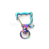 Rainbow Color Vacuum Plated Alloy Swivel Keychain Clasps FIND-SX0001-003-1