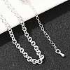 4MM Brass Textured Rolo Chain Necklaces for Men Women NJEW-L012-05S-3