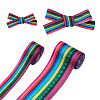 2Rolls 2 Styles Stripe Pattern Printed Polyester Grosgrain Ribbon OCOR-TA0001-37I-9