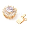 Brass Micro Pave Clear Cubic Zirconia Box Clasps KK-E052-01A-G03-3