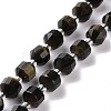 Natural Golden Sheen Obsidian Beads Strands G-K303-A30-8mm-2
