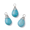Dyed Synthetic Turquoise Pendants PALLOY-JF04355-02-1