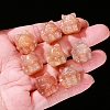 Natural Peach Moonstone Carved Nine-Tailed Fox Beads PW-WG3927E-01-3