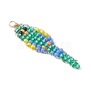 Glass Seed Beaded Pendants PALLOY-MZ01239-02-3