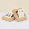 DELORIGIN 3Pcs Rectangle Wood Earring Display Stands EDIS-DR0001-05A-4