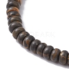 Natural Coffee Jasper Rondelle & Pearl Beaded Stretch Bracelets BJEW-JB09918-02-4