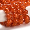 Spray Painted Crackle Glass Beads Strands CCG-Q001-10mm-09-2
