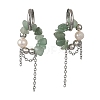 Natural Green Aventurine Chips Drop Earrings EJEW-TA00817-01-3