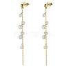 Natural Pearl Ear Studs EJEW-P231-10G-1
