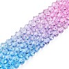 Gradient Color Baking Painted Glass Bead Strands DGLA-A039-T6mm-A06-4