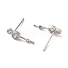 925 Sterling Silver Stud with Cubic Zirconia Earrings Findings STER-Z007-06P-2