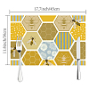 Rectangle with Bees Pattern Cotton Linen Cloth Table Mat AJEW-WH0196-010-2