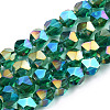 Electroplate Transparent Glass Beads Strands EGLA-T019-06F-1