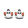 Halloween Theme Spray Painted Alloy Enamel Pendants ENAM-T020-09G-2